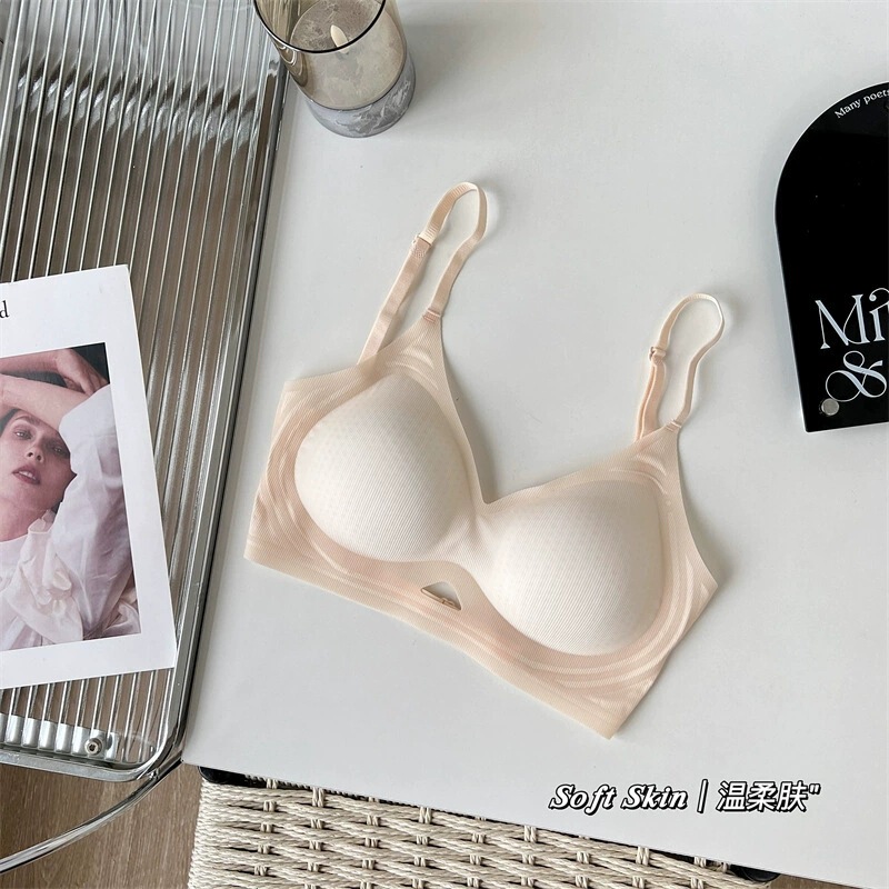 クロスボーダー 036 夏用拡張シームレス下着女性用プッシュアップ厚いカップノンワイヤー半固定バックブラジャー|undefined