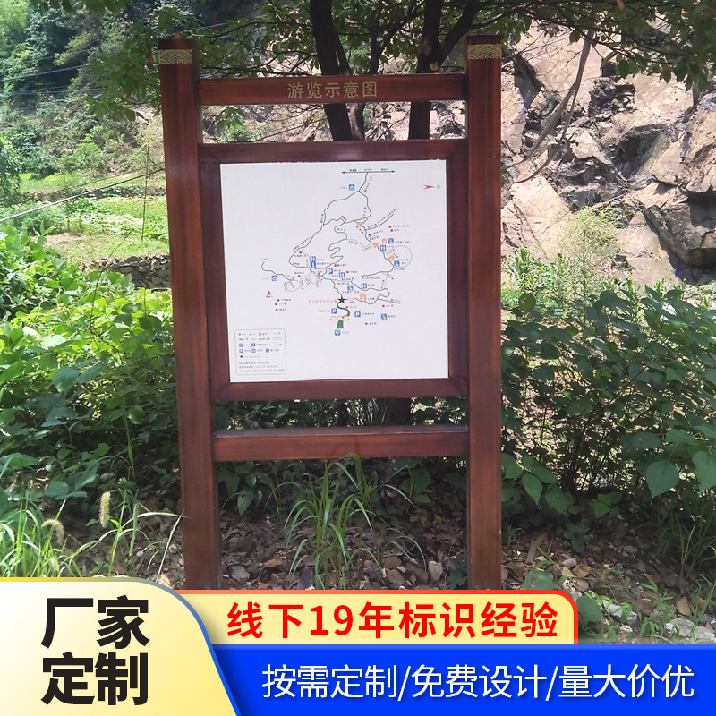 平面导视图平面图景区总平面图不锈钢仿木纹烤漆丝网印刷出货快