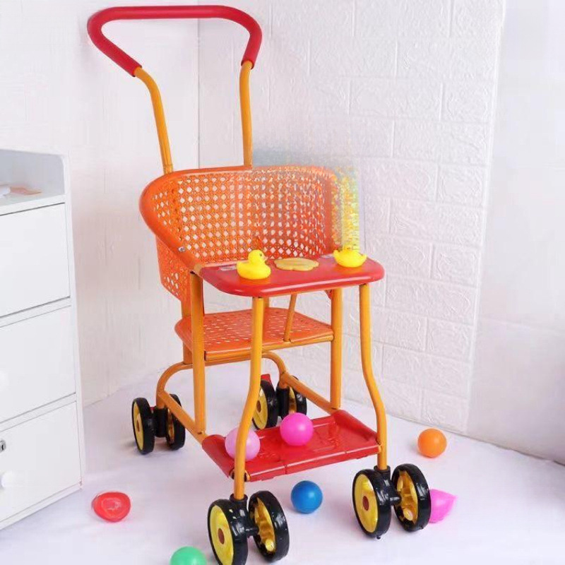 Baby Imitation Rattan Stroller Rattan Chair Baby Lightweight Stroller Summer Eight-Wheel Children's Stroller Four-Wheel Infant Stroller