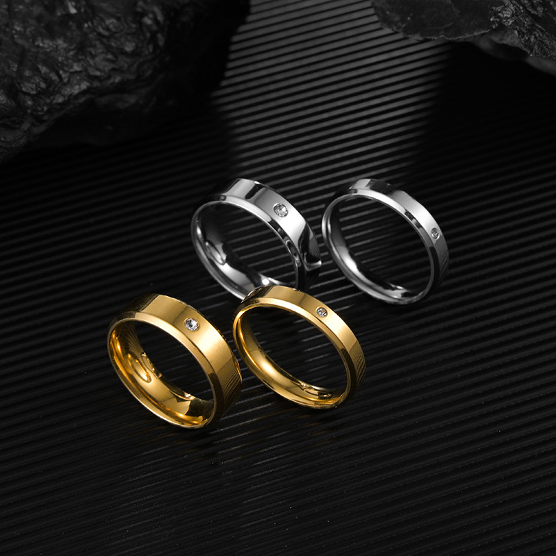 Gold Plated Plating Material Rhinestones Inlay Material PVD Coated Gold Plated Circle 201 Stainless Steel Fashion
