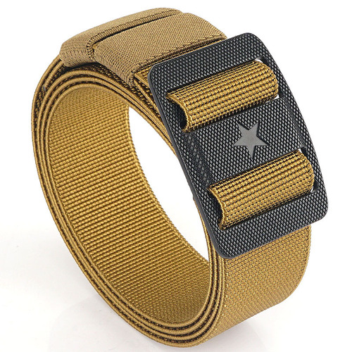 3.5 two-way new Japanese buckle nylon five-star elastic men's tactical belt outdoor training quick-drying canvas belt