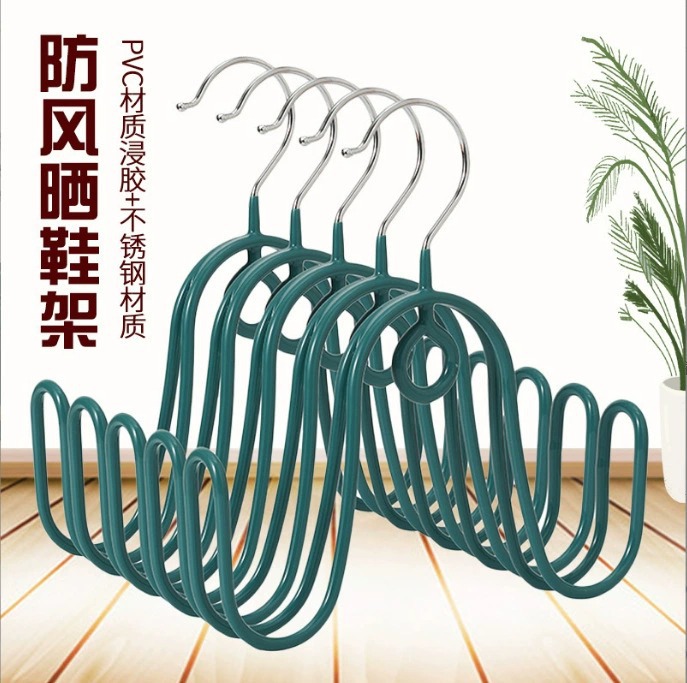 Shoe Drying Rack for Home Use, Hanging Shoe Rack for Balcony, Shoe Drying Rack with Hooks, Outdoor Sandal Rack, Window-Mounted