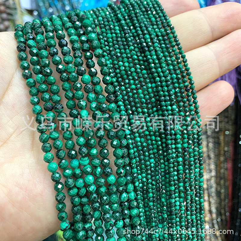 Manufacturer Wholesale 50 Types of Faceted Small Beads Natural Stone Malachite Spacer Beads Semi-Finished DIY Bracelet Accessories