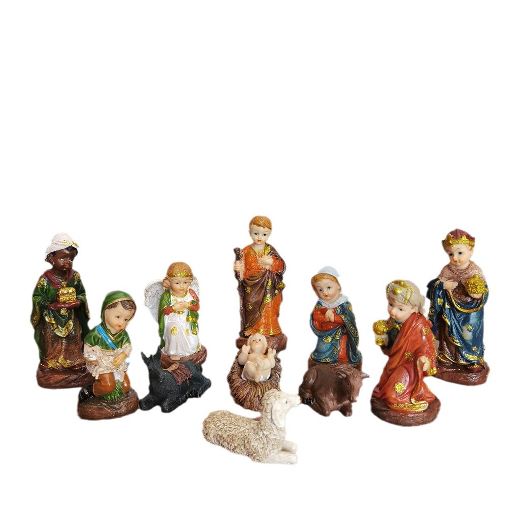 Adornos Navideños de Resina para Escena de Natividad de 12 cm, Decoración de Mesa para Iglesia, Figura N.° 50