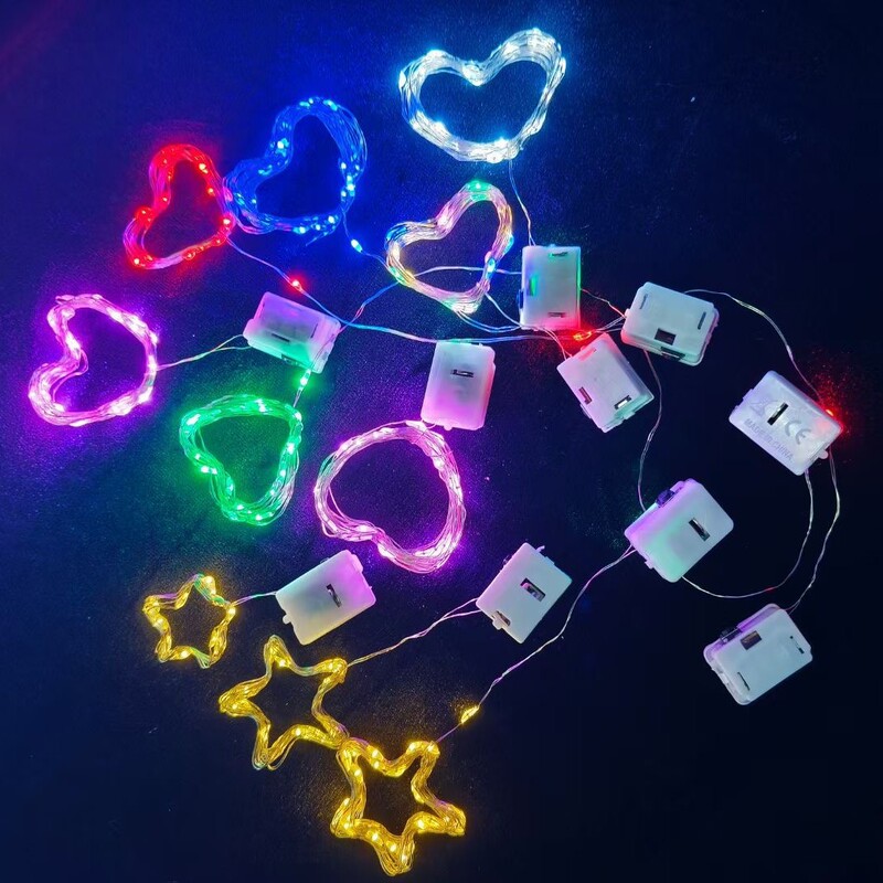 ライトストリング LED 銅線ライト小さなカラーライト調整フラッシュカラフルな発光ライトライン小さな白いボックス調整クリスマス雰囲気ライト|undefined