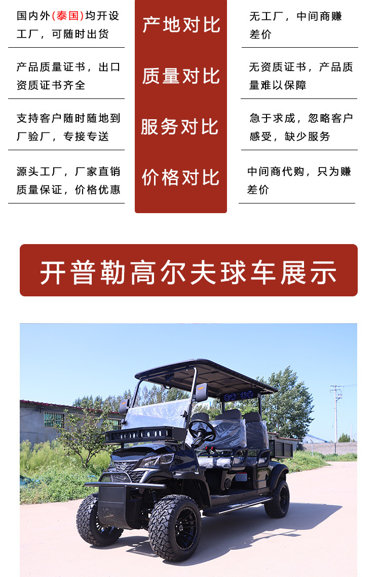 New Electric Golf Cart 2-Seater 4-Seater 6-Seater Electric Golf Car for Scenic Tourism and Sightseeing Transportation