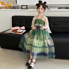 女童漢服連衣裙夏裝2024新款兒童裝中國風裙子女孩夏季古裝公主裙