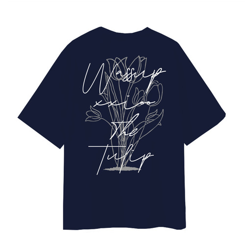 WASSUP Rose Heavy Cotton Short Sleeve American Streetwear Couple Running Sweatshirt Heavy Cotton T-Shirt for Men