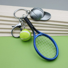 创意迷你小网球钥匙扣挂件（网球+网球拍） 球迷赛事纪念品礼品