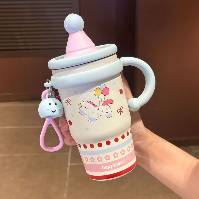 高颜值女士316不锈钢保温杯大容量桌面杯子吸管水杯保冷咖啡杯|undefined
