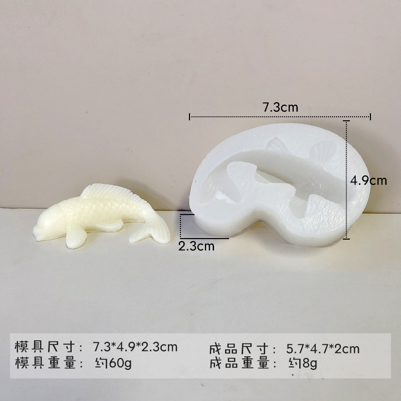 Creativa forma de pescado de silicona aromaterapia molde DIY cristal epoxi pescado decoraciones resina yeso herramienta abrasiva