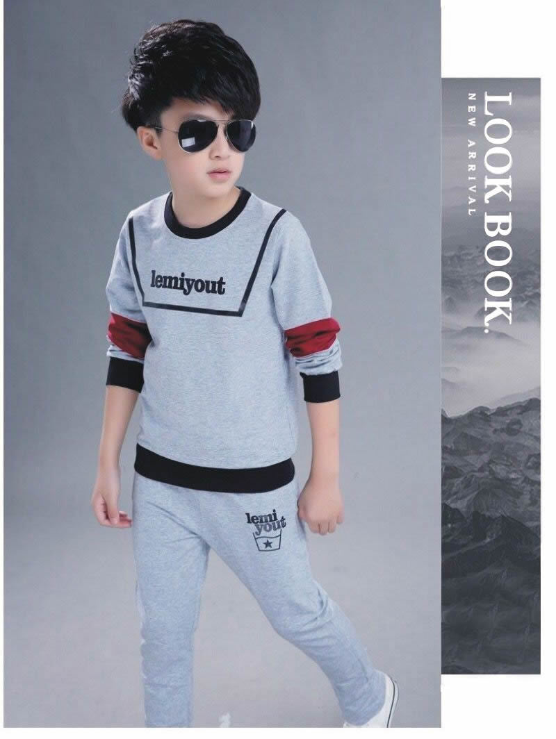 [Top+pantalones] Conjunto de otoño para niños, camiseta de manga larga para niños, primavera y otoño, ropa para niños grandes de dos piezas_voghion.com