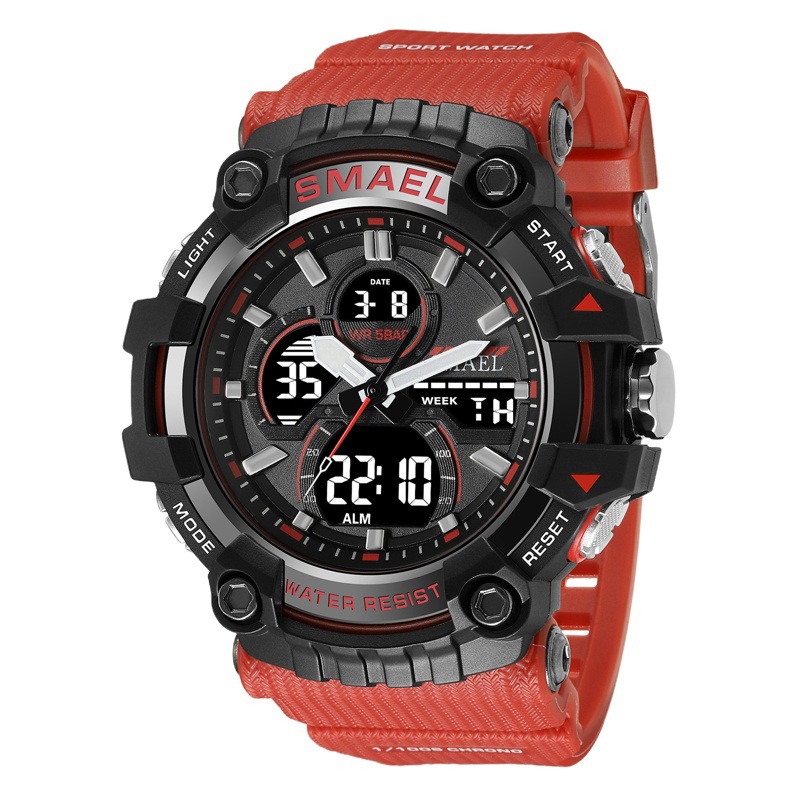 Smael personalidad small multi-funcional impermeable al aire libre reloj electrónico deportes cronógrafo para adolescentes y estudiantes 8079