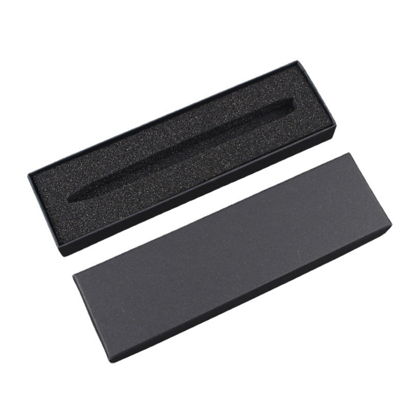 Caixa de bolígrafo de papel de regalo Caixa de bolígrafo de cubierta plana Caixa de bolígrafo negro mate LOGO mayorista