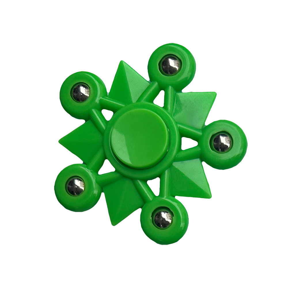 [Classic color five-bead style] Green spiked five-pointed star