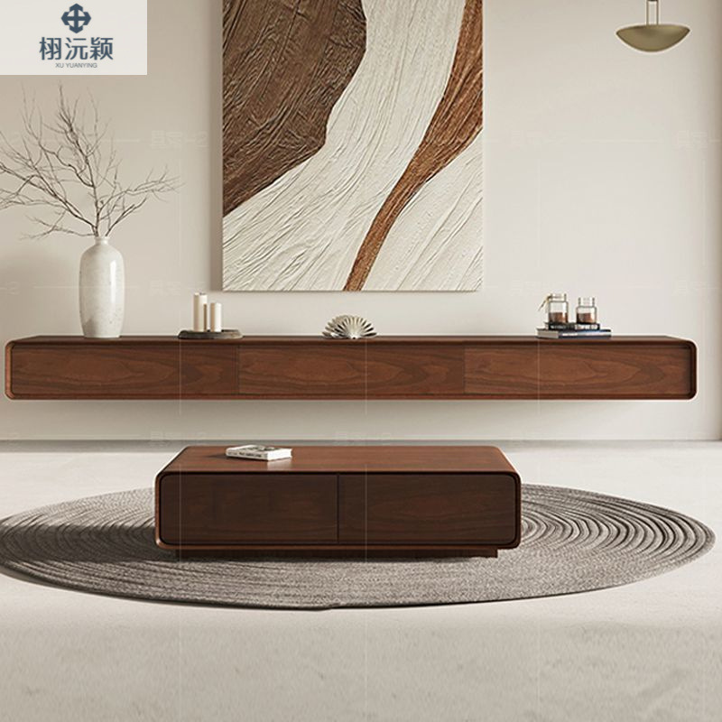 Hanging Solid Wood Wall Hanging TV Cabinet Small Apartment Narrow Suspension Ultra-thin Hanging Wall Minimalist Hanging Cabinet TV Cabinet