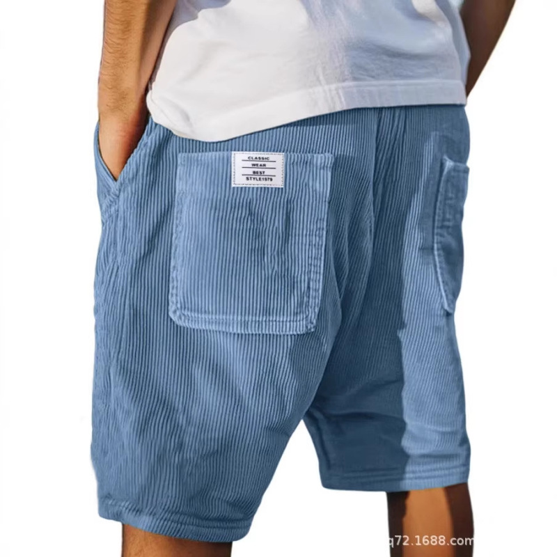 2026 New Men's Corduroy Shorts with Back Pockets, Casual and Comfortable, Loose and Breathable 2026 New Men's Corduroy Shorts with Back Pockets, Casual and Comfortable, Loose and Breathable