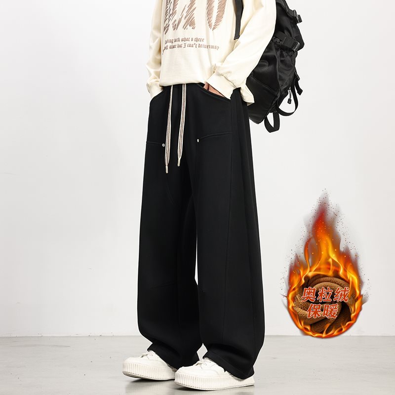 【抖音不要上架 加绒控价99】JYF-M8819加绒加厚大码休闲卫裤加肥