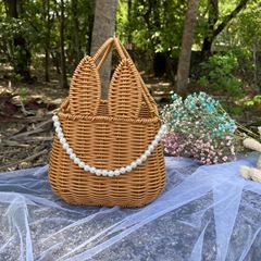 Rabbit Ear Hand-held Floral Basket Weaving Basket Ancient Style Decor Gift Basket Wedding Hand-held Gift Box Wicker Basket