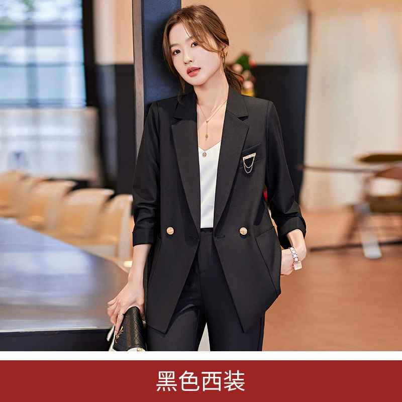Комплект весны, длинный классический пиджак костюма, 2023 год, slim fit, середина длины