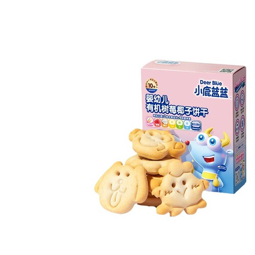 Guanqi Fawn Blue Raspberry Coconut Biscuits Baby Snacks High Calcium Teething Biscuits Baby Food Complementary Food
