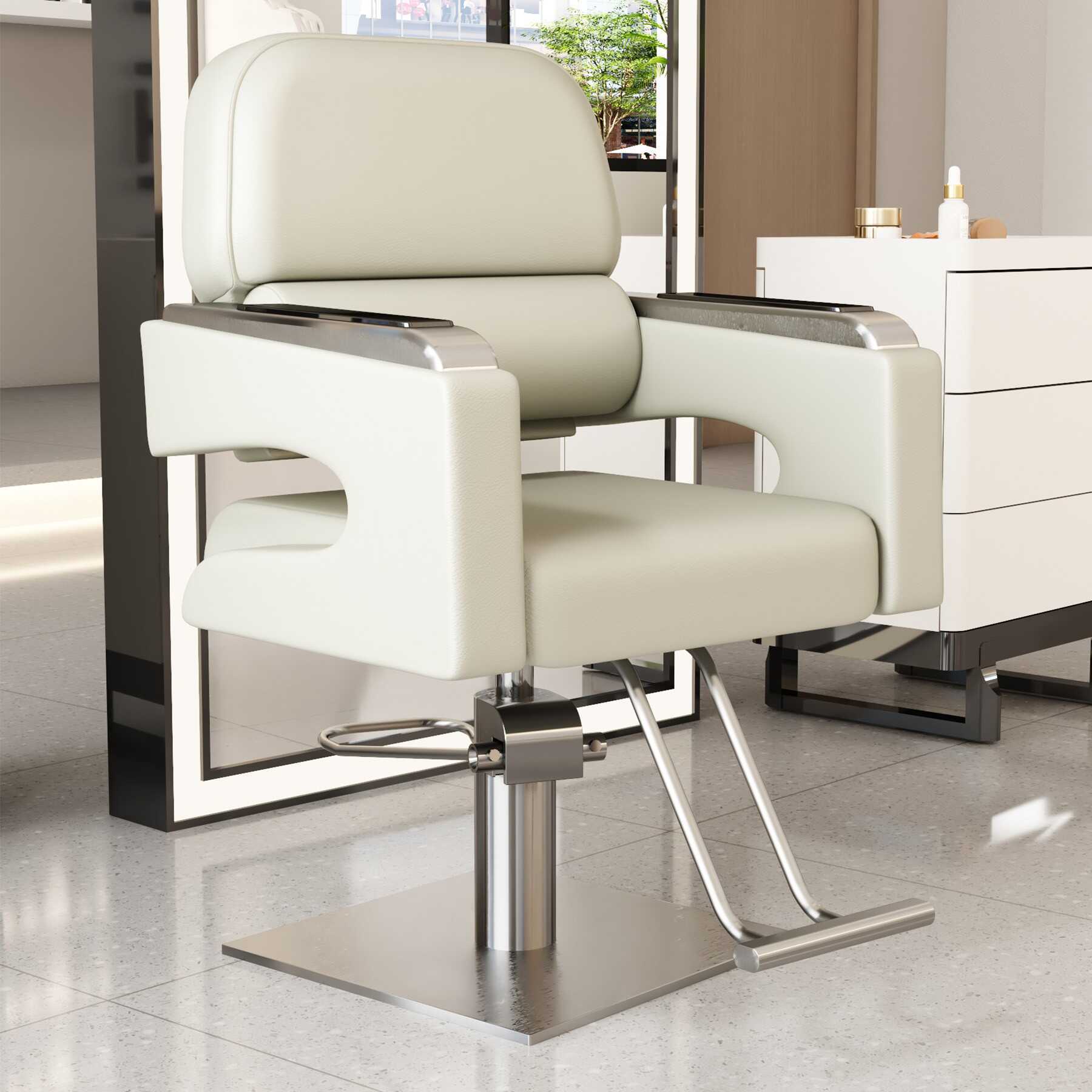 Placa cuadrada de acero inoxidable beige + plateado