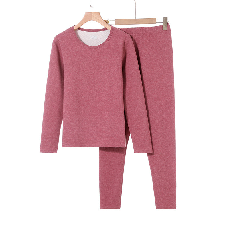 Antibacteriano cordero de seda de cuello redondo pareja ropa interior cálida conjunto de pantalones de otoño para hombres vestir camisa de base de borde sin marcas