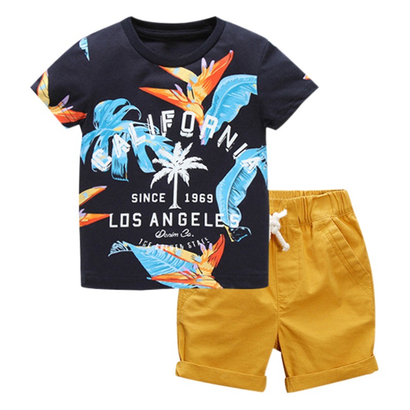 Malwee nuevo traje para niños pantalones cortos de manga corta de dos piezas verano europeo y americano ropa para niños al por mayor