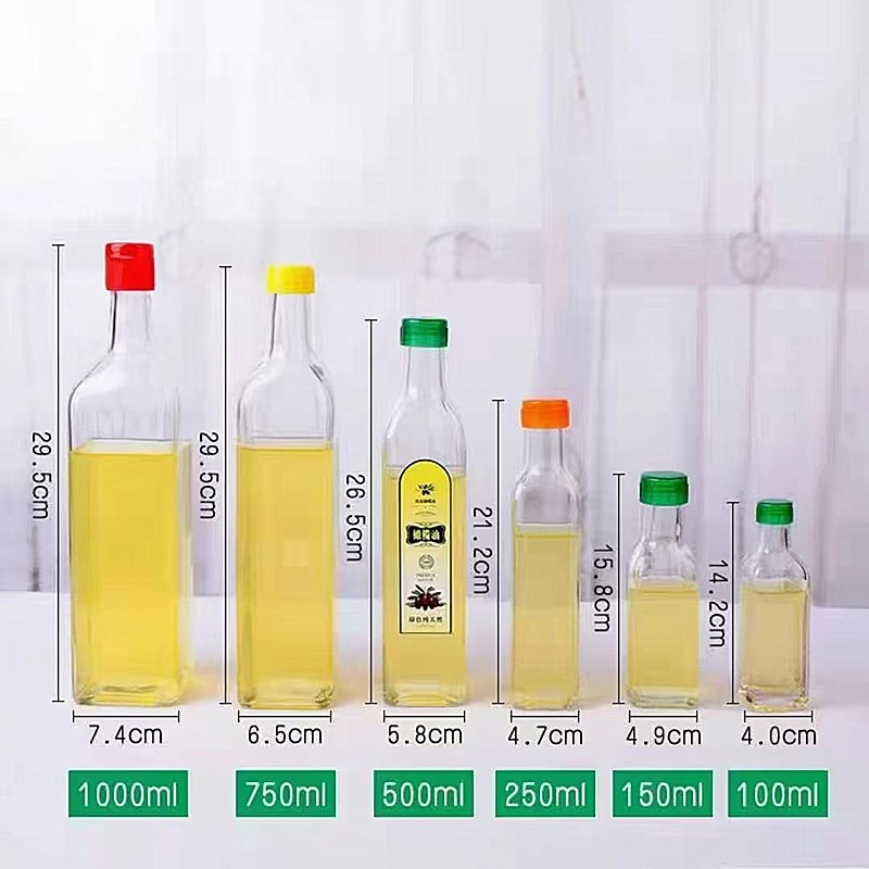 500ml 墨绿橄榄油瓶 山茶油瓶 麻油玻璃瓶 香油瓶 透明橄榄油瓶