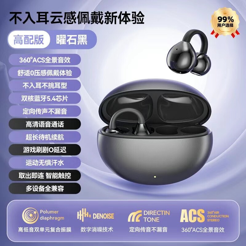 2025新款蓝牙耳机M91夹耳式无线耳机不入耳开放式耳机超长续航|undefined