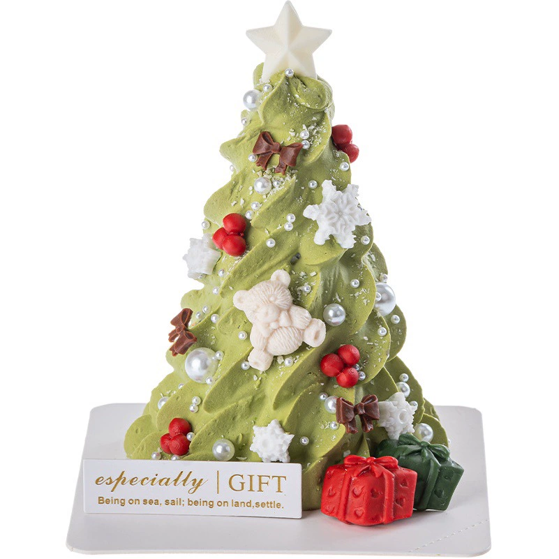 Моделирование торта модель рождественской елки мусс поддельный торт рождественское окно композиция декоративные украшения фотография Реквизит
