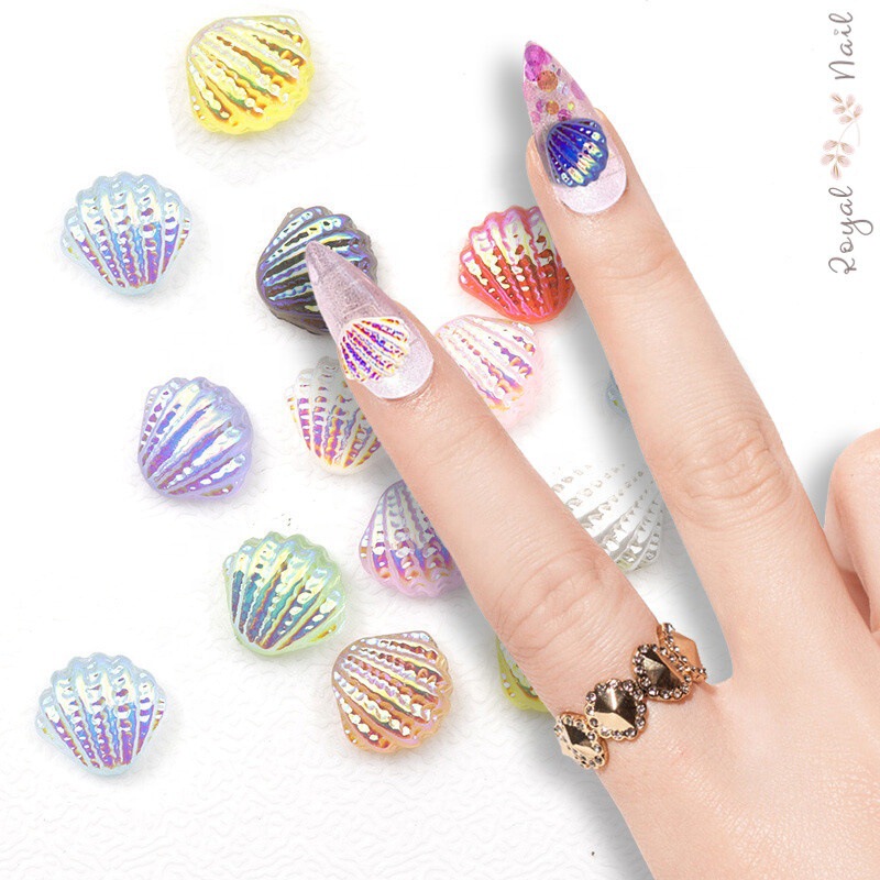 Internet-Famous Nail Art Accessories Aurora Mermaid Iridescent Shell Three-Dimensional Colorful Japanese-Style Nail Decoration Acrylic Crystal