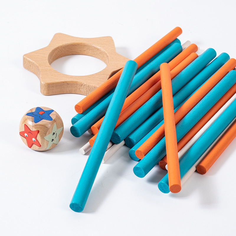 Juego colorido para niños palo de madera rompecabezas juego de escritorio bombeo equilibrio palo de madera inteligencia desarrollo juguete interactivo