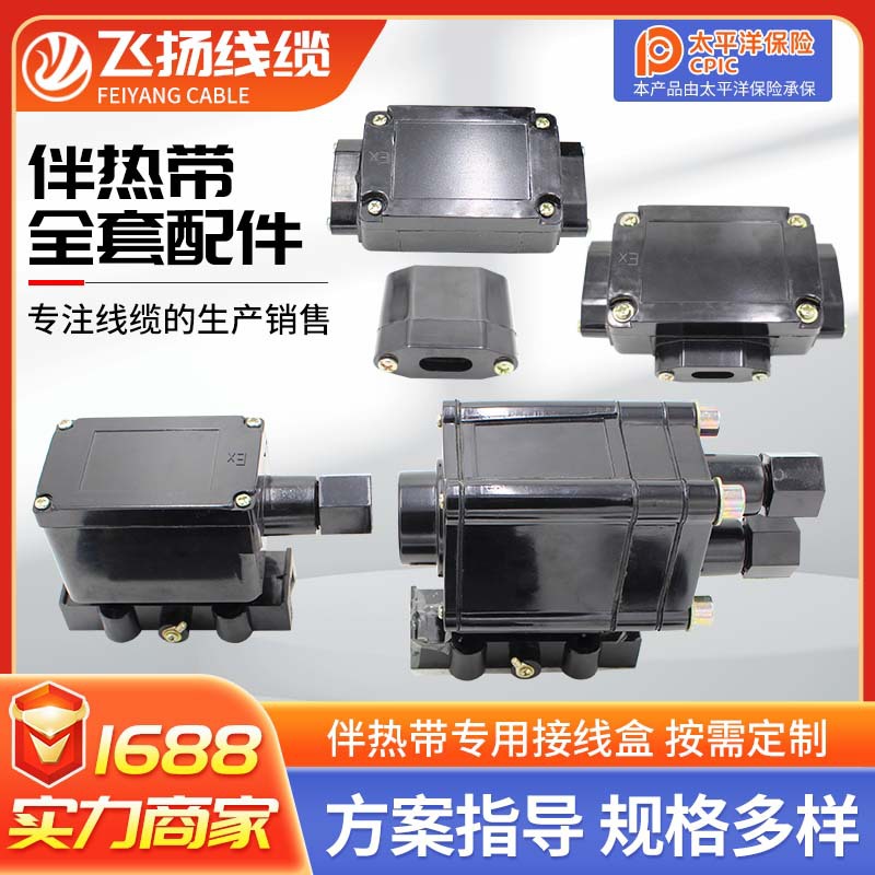 电伴热带二通三通尾端接头防爆配件温控器电源接线盒直通防爆型