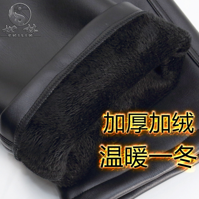 世林の皮のズボンの男のベルベットは厚い冬の大きいサイズの腰を厚くしてゆったりしています。|undefined