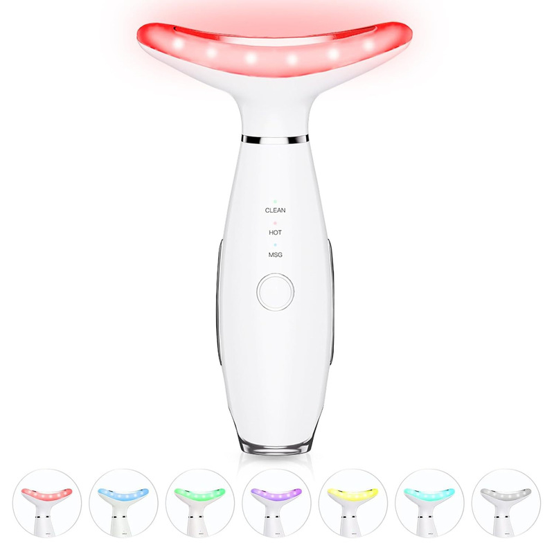 新商品の美首器の振動マッサージの首の紋様器の小さいアイロンは首の顔のカラーの光を引き上げて美容器を導入します。|undefined