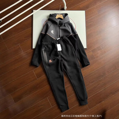 25春季新款休闲运动棉连帽开衫外套卫裤男士套装748和749联名套装