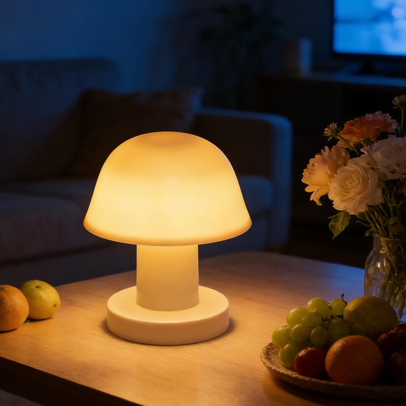 Lámpara de noche de hongos creativos retro francesa lámpara de mesa de cabecera de la cama decoración de la habitación acogedora decoración de la mesa