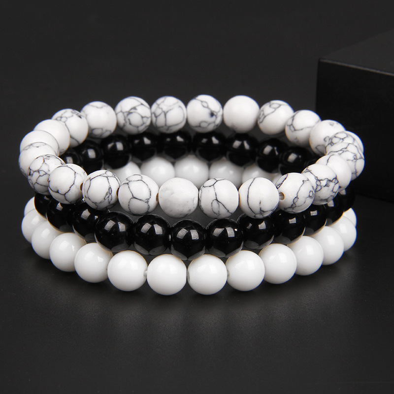 Mode Marmor Kristall Perlen Armbänder display picture 4