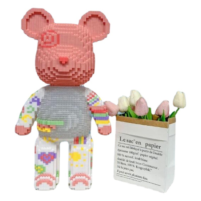 Compatible con bloques de construcción LEGO al por mayor Super gran fluido oso micro partículas juguetes difíciles niños y niñas regalos familia adornos