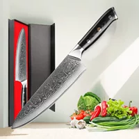 Домашний Damascus боевые мечи Меч G10 рукоять нарезка мяса кухонный шеф нож кухонный рисунок