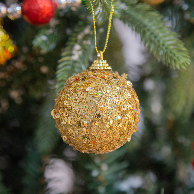 En stock decoraciones de Navidad 6cm de oro de espuma de copo de nieve de Navidad Bola 8 piezas en caja de árbol de Navidad bola colgante al por mayor