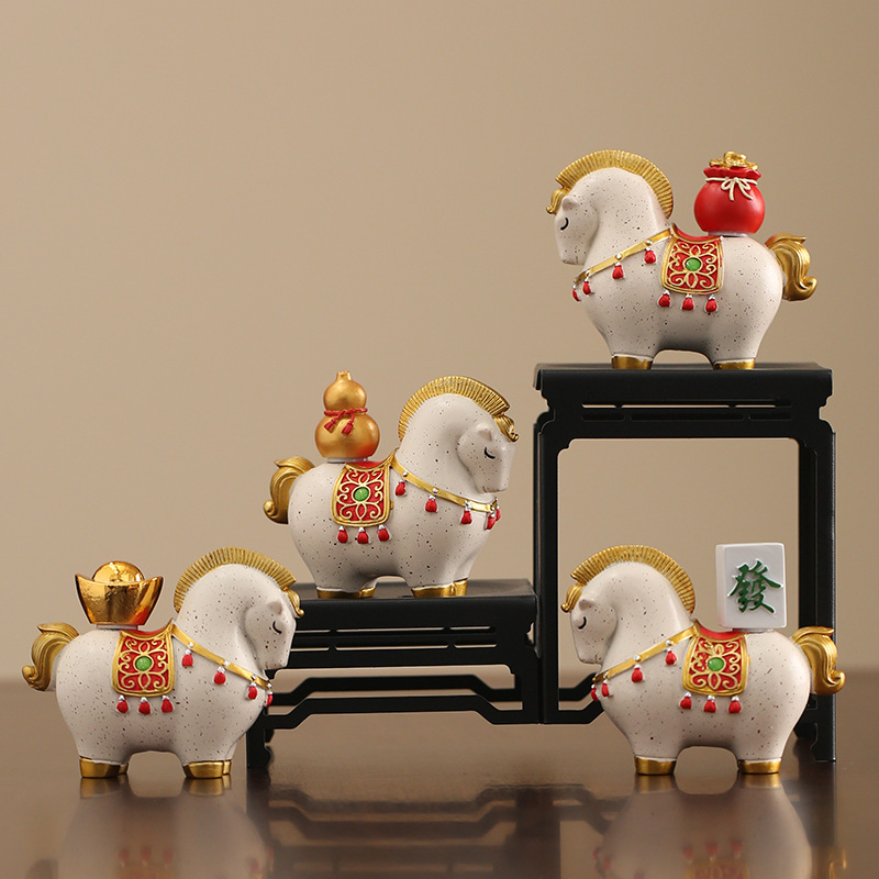 Guochao 馬の装飾品、ハイエンドのニッチワークステーション、デスクトップオフィス、ティーペット、装飾工芸品、手作りの誕生日プレゼント|undefined