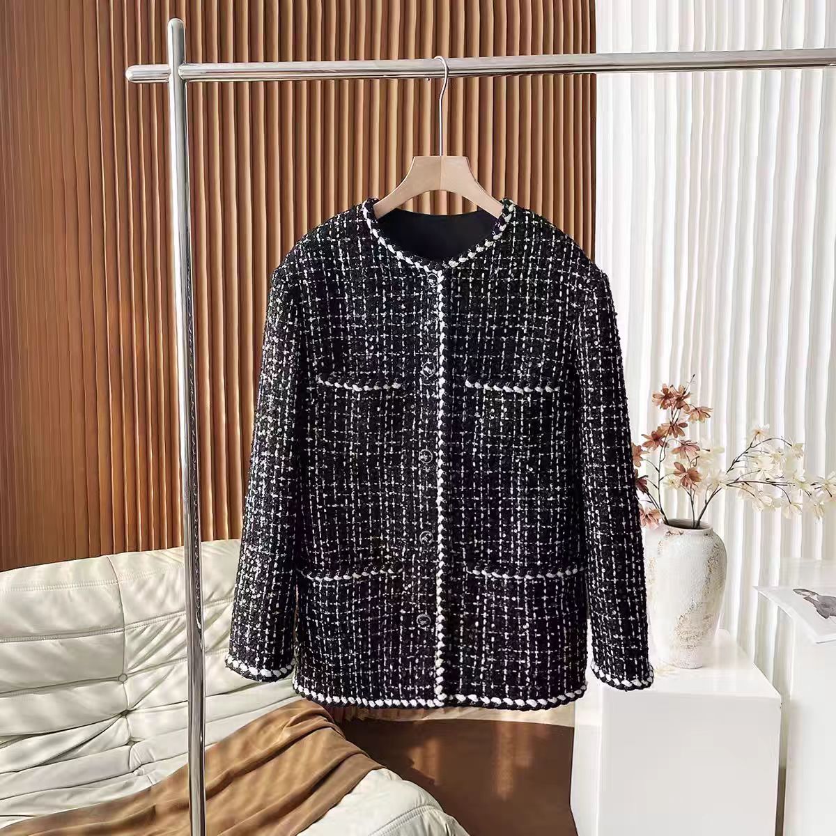 Tweed Coat for Women, Same Style as Zhao Lusi, Winter 2025, Elegant and Sophisticated