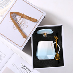 色釉陶瓷馬克鑽石杯時尚禮盒套裝禮品杯珠寶喜鋪節日活動定logo