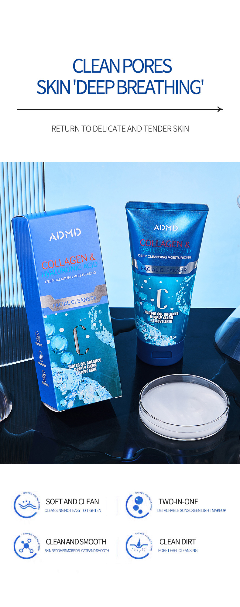 kollageeni puhastusvahend õli kontroll puhastusvahend piiriüleselt kuum müük nahahooldustooted kosmeetika_voghion.com