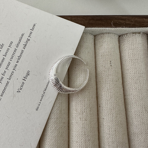 S925 sterling silver Korean style niche design Korean ring Korean style simple multi-layer INS blogger style ring