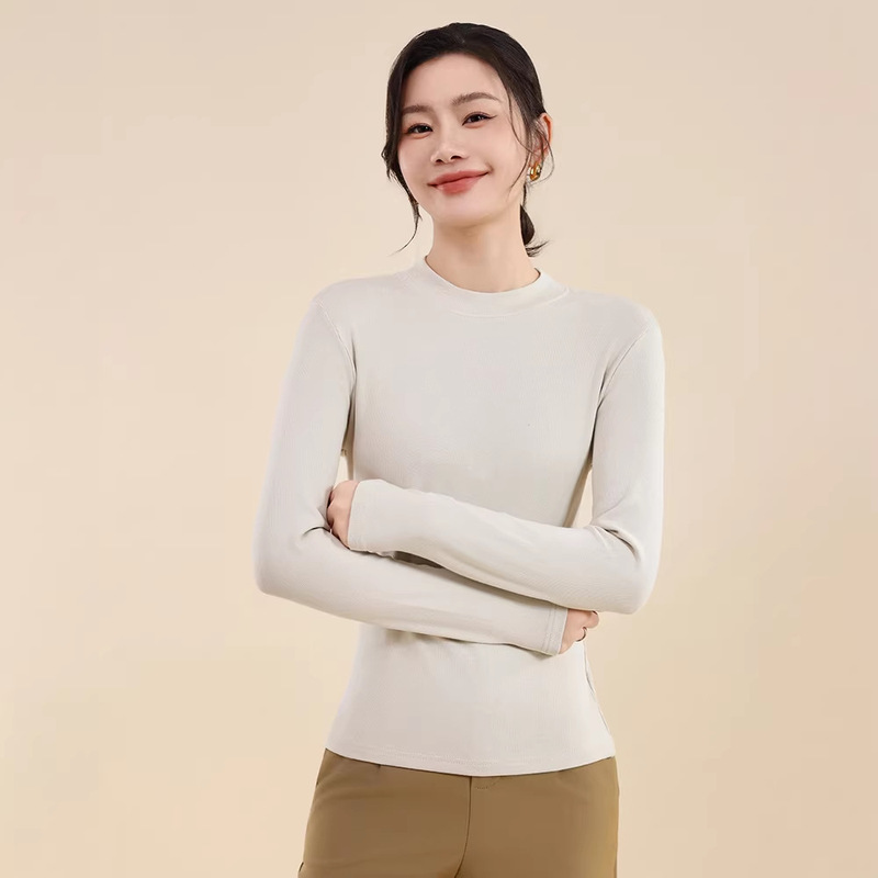 Half-Turtleneck Base Layer Women's 2026 New Spring and Autumn Thermal Underwear Slim Fit Self-Heating Autumn Top Cotton Top Half-Turtleneck Base Layer Women's 2026 New Spring and Autumn Thermal Underwear Slim Fit Self-Heating Autumn Top Cotton Top