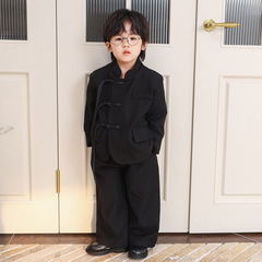 Children's New Chinese Tangzhuang Spring and Autumn Style Boy's National Trend Retro Hanfu Set for Boys Chinese Style Performance Costume Zhongshan