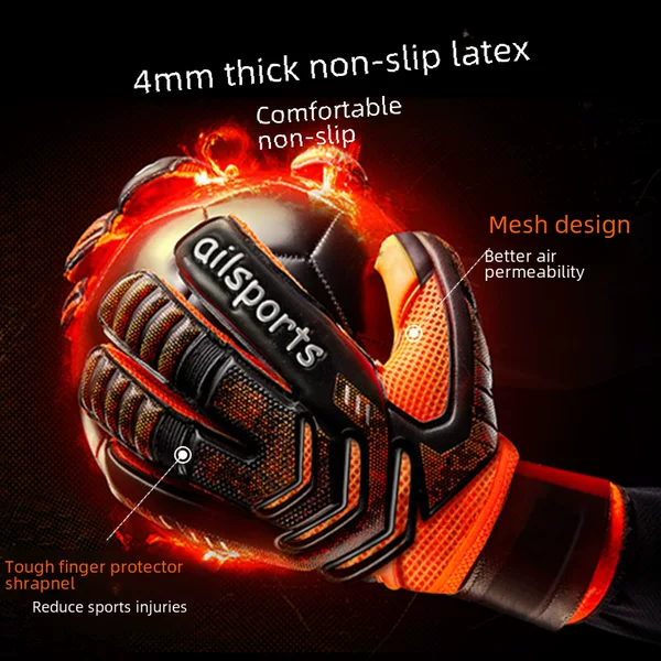Goalkeeper Gloves with Finger Guards, Football Goalkeeper Gloves for Kidsren and Adults, Thickeneded Latex Finger Guards